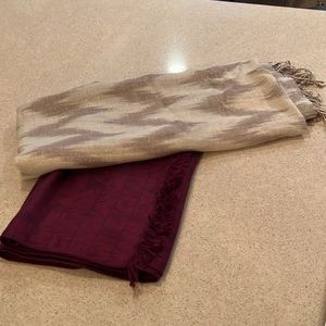 SALE! 2 nearly new ARMANI EXCHANGE fringed scarves - holiday gifts, done!